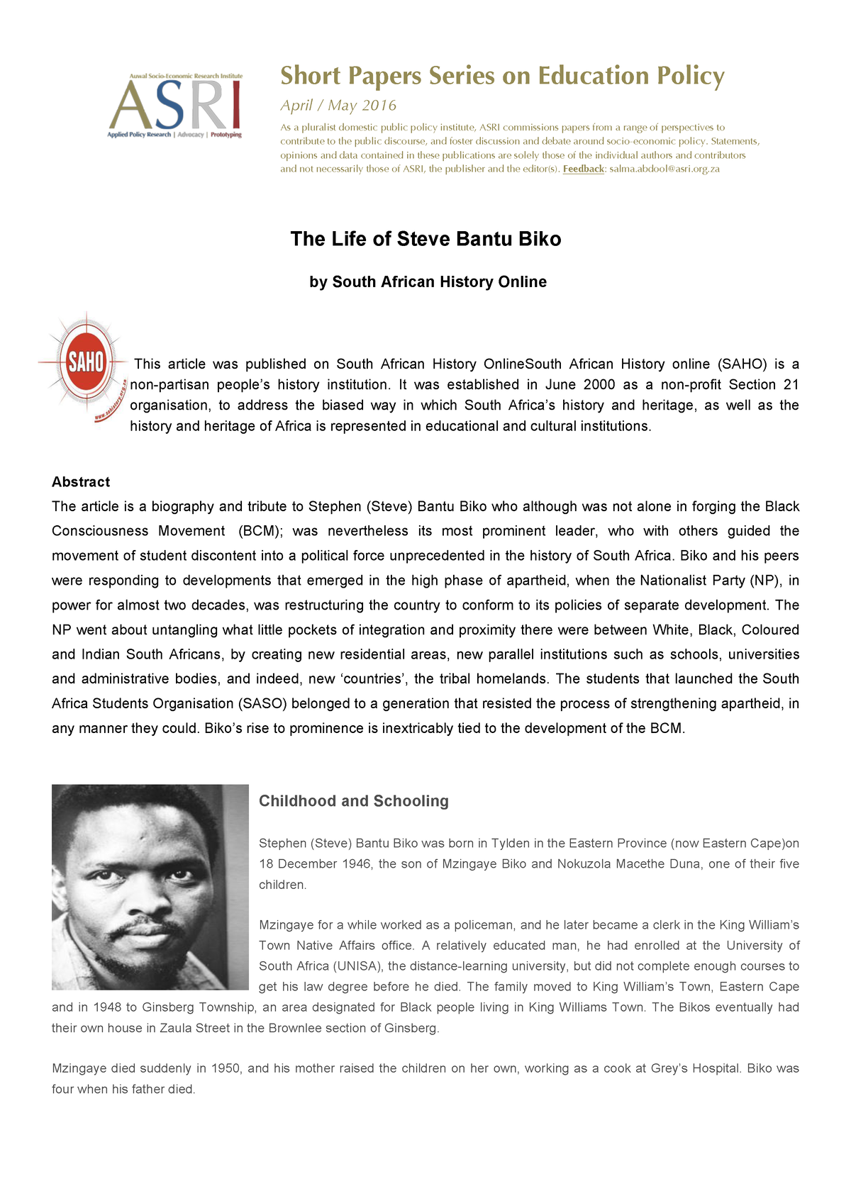 steve biko essay grade 6