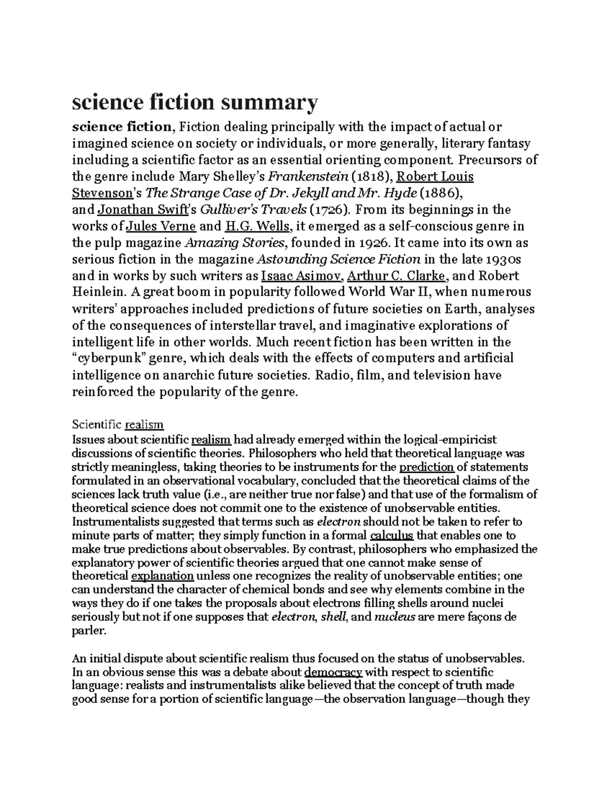 Science fiction summary - science fiction summary science fiction ...