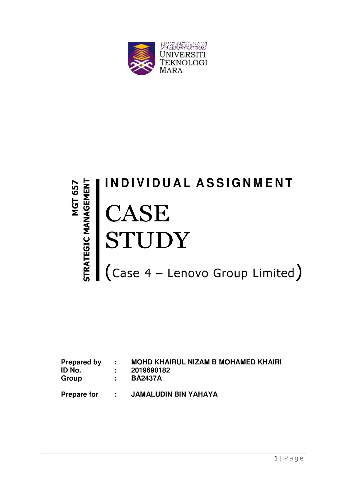 lenovo strategic management case study