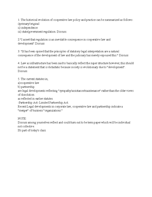 Class Notes - GPR 318: LABOUR LAW CLASS NOTES Introduction Labour as a ...