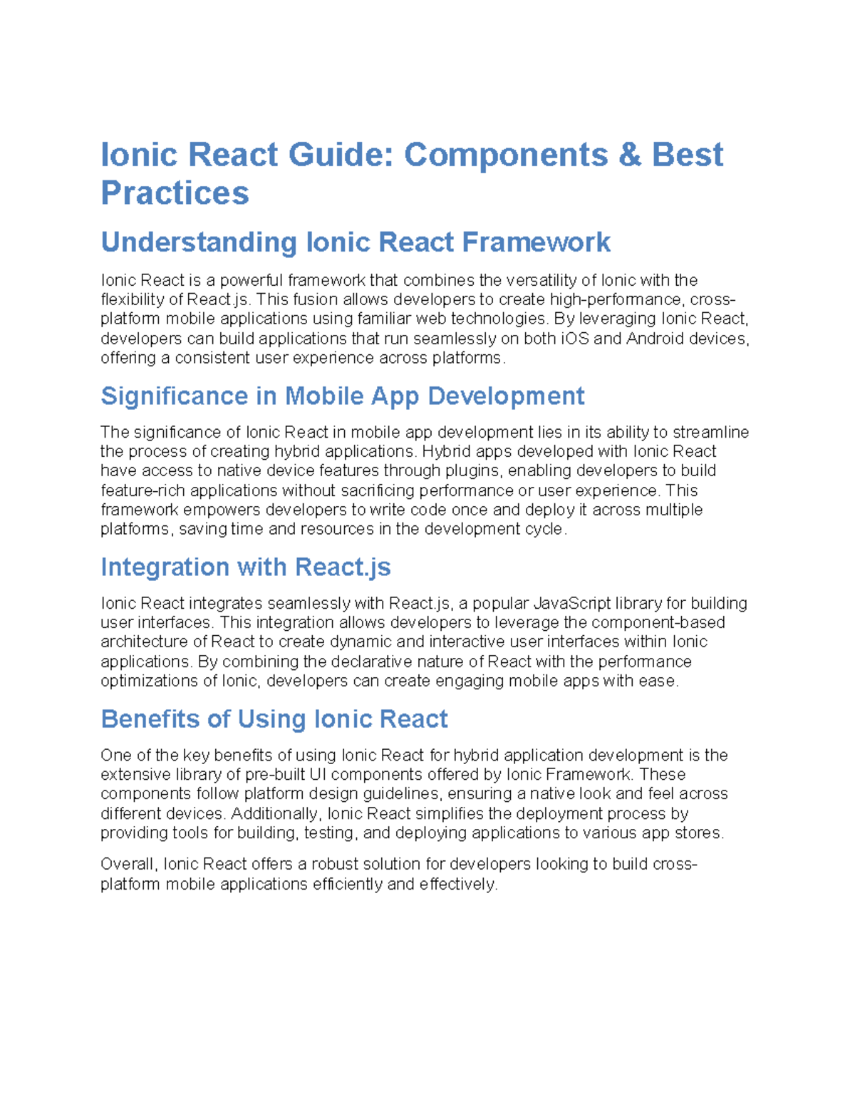 Ionic React Guide Components & Best Practices - Ionic React Guide ...