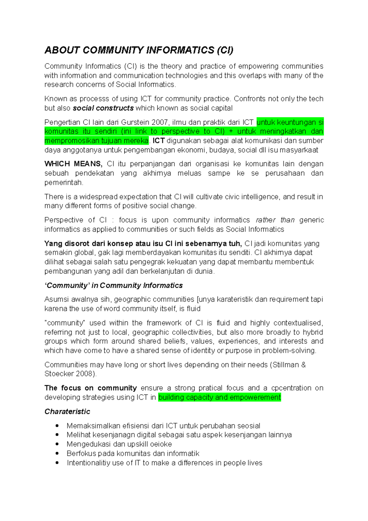 Community Informatics - ABOUT COMMUNITY INFORMATICS (CI) Community ...