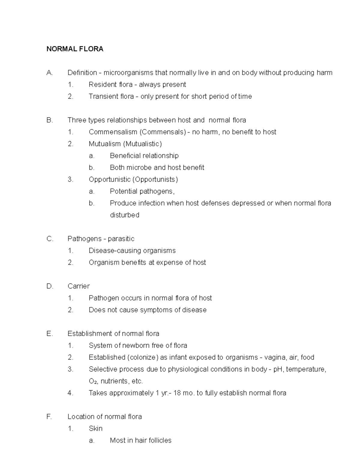 normal-flora-lecture-notes-normal-flora-a-definition