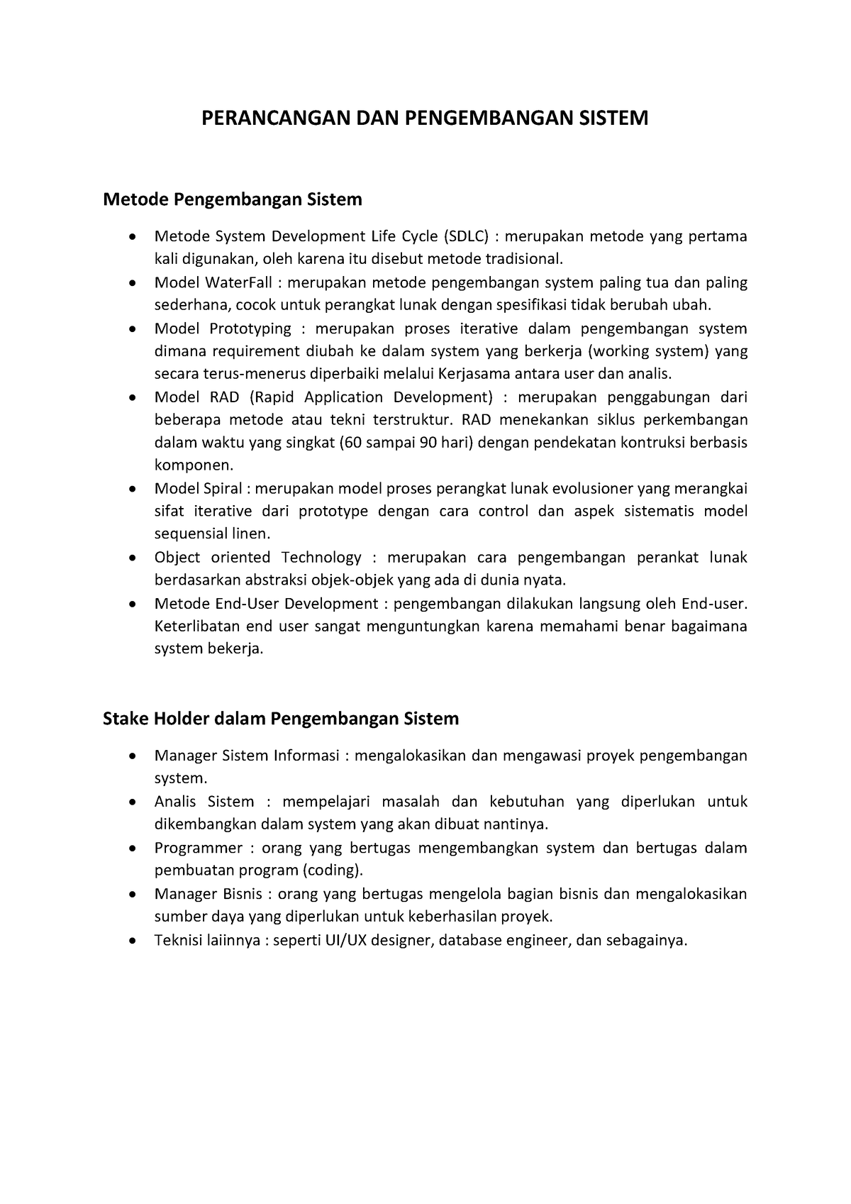 Perancangan DAN Pengembangan Sistem - PERANCANGAN DAN PENGEMBANGAN ...