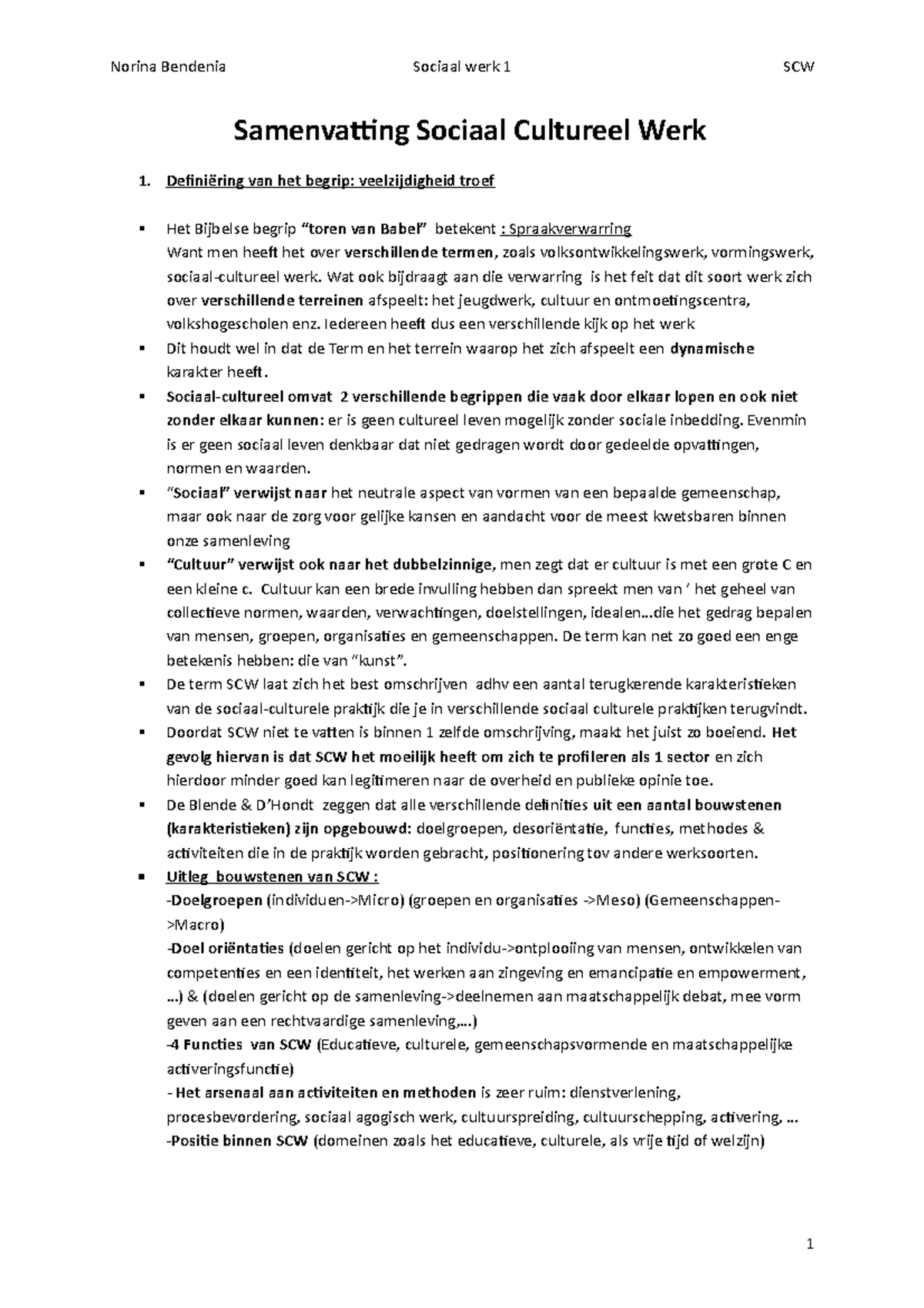 Inleiding Sociaal Cultureel Werk - Samenvatting Sociaal Cultureel Werk ...