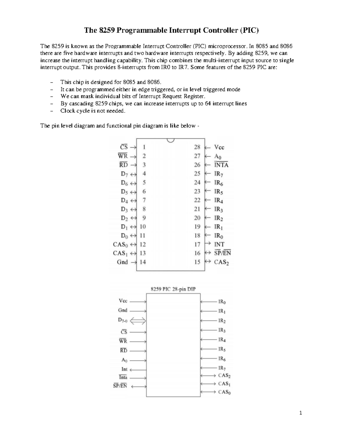 4c The 8259 Programmable Interrupt Controller - In 8085 and 8086 there ...