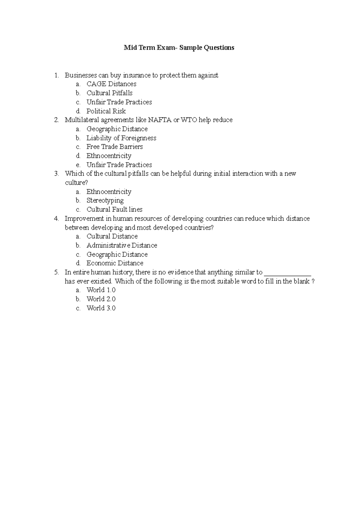 Sample Questions - Mid Term Exam- Sample Questions Businesses can buy ...