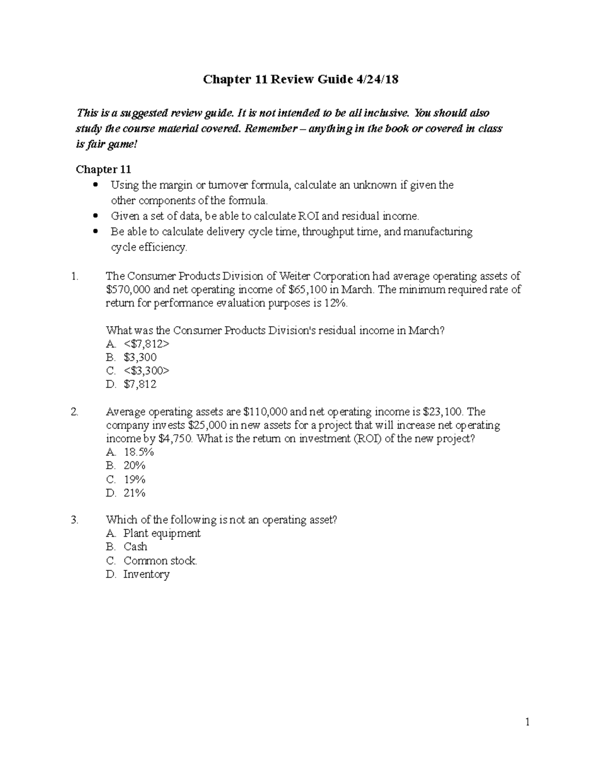 Chapter 11 Review Guide - Chapter 11 Review Guide 4/24/ This Is A ...