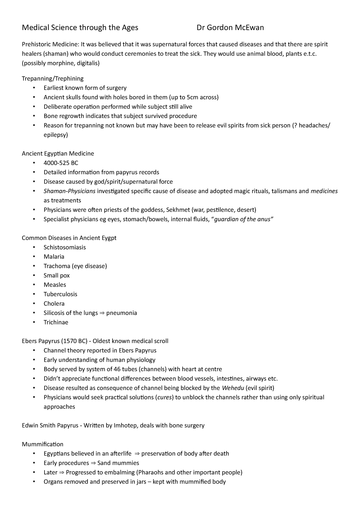 Medical Science Part 1 - Lecture notes 1-6 - Medical Science through ...