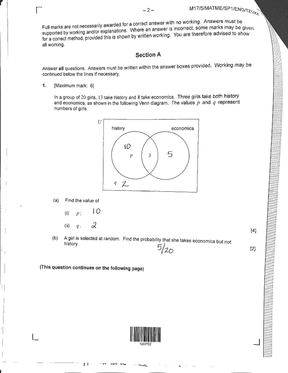 paper 1 Answer Key - Matematicas BI - Studocu