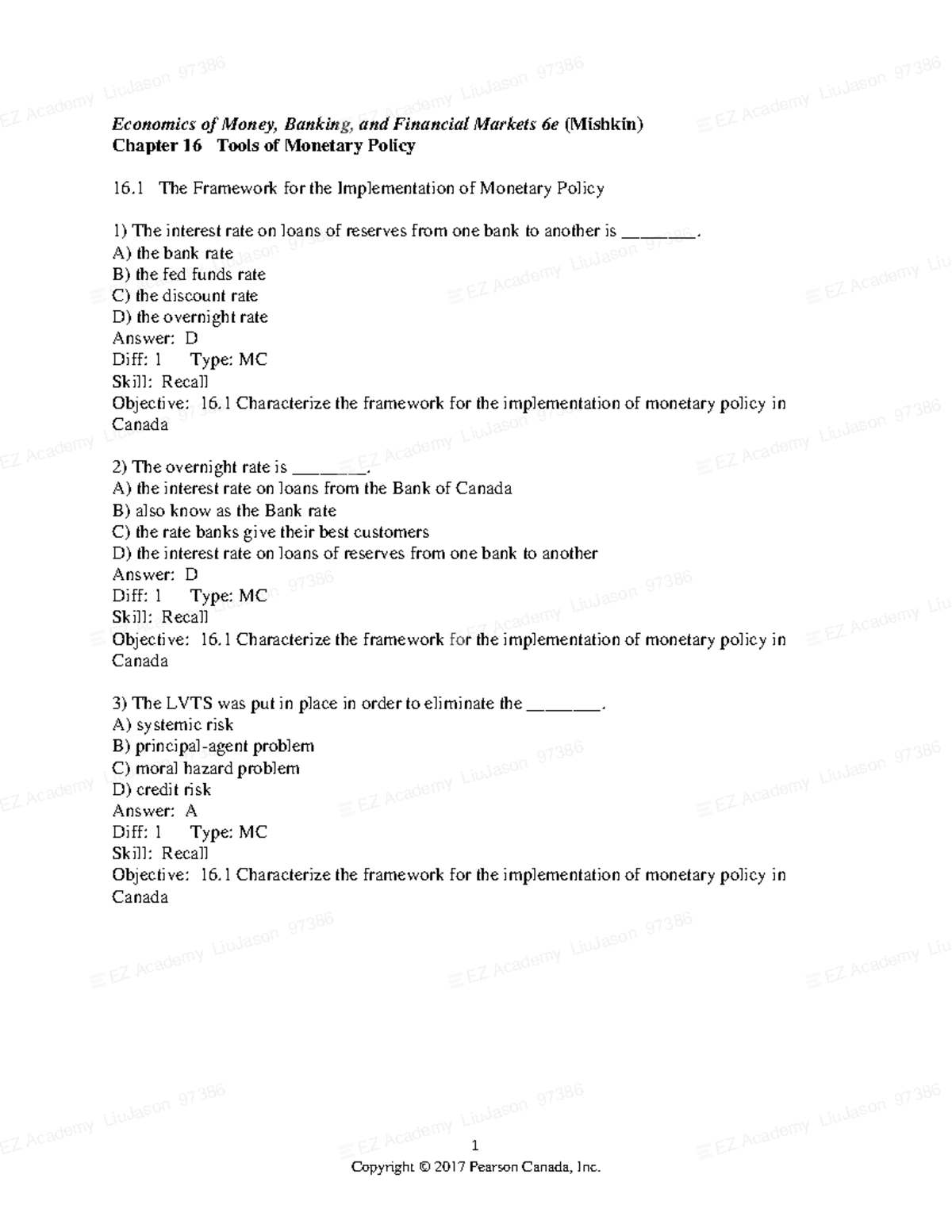 Chapter 16 money and banking 1 Economics of Money, Banking, and