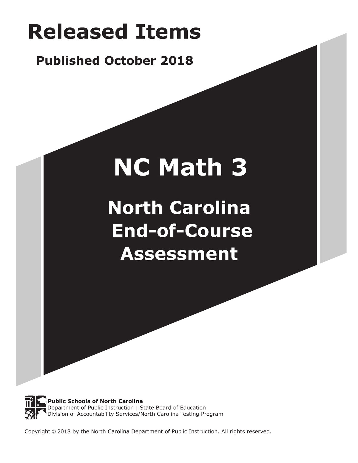 EOC NC Math 3 Released Form 1 Released Items Published October 2018