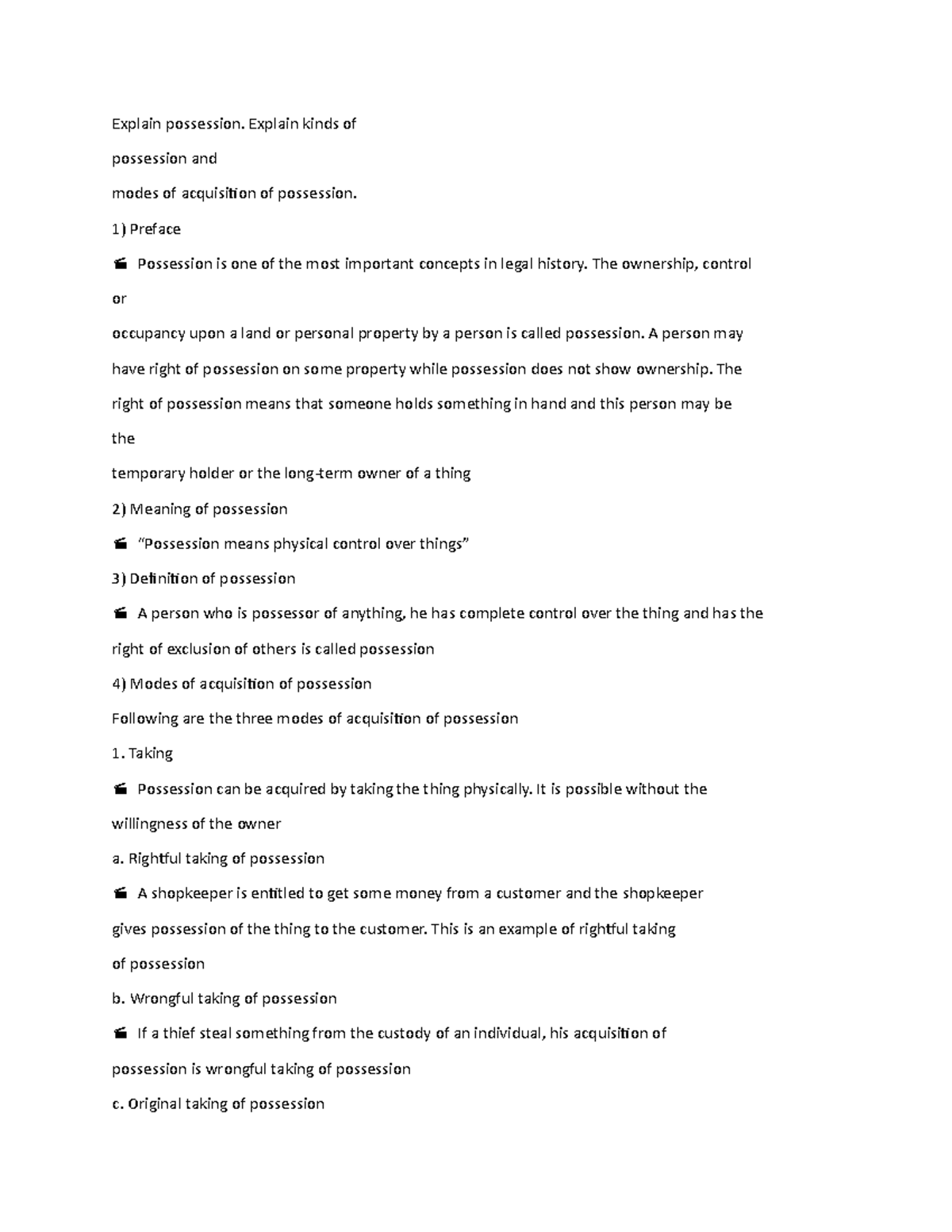 possession-english-jurisprudence-notes-explain-possession-explain