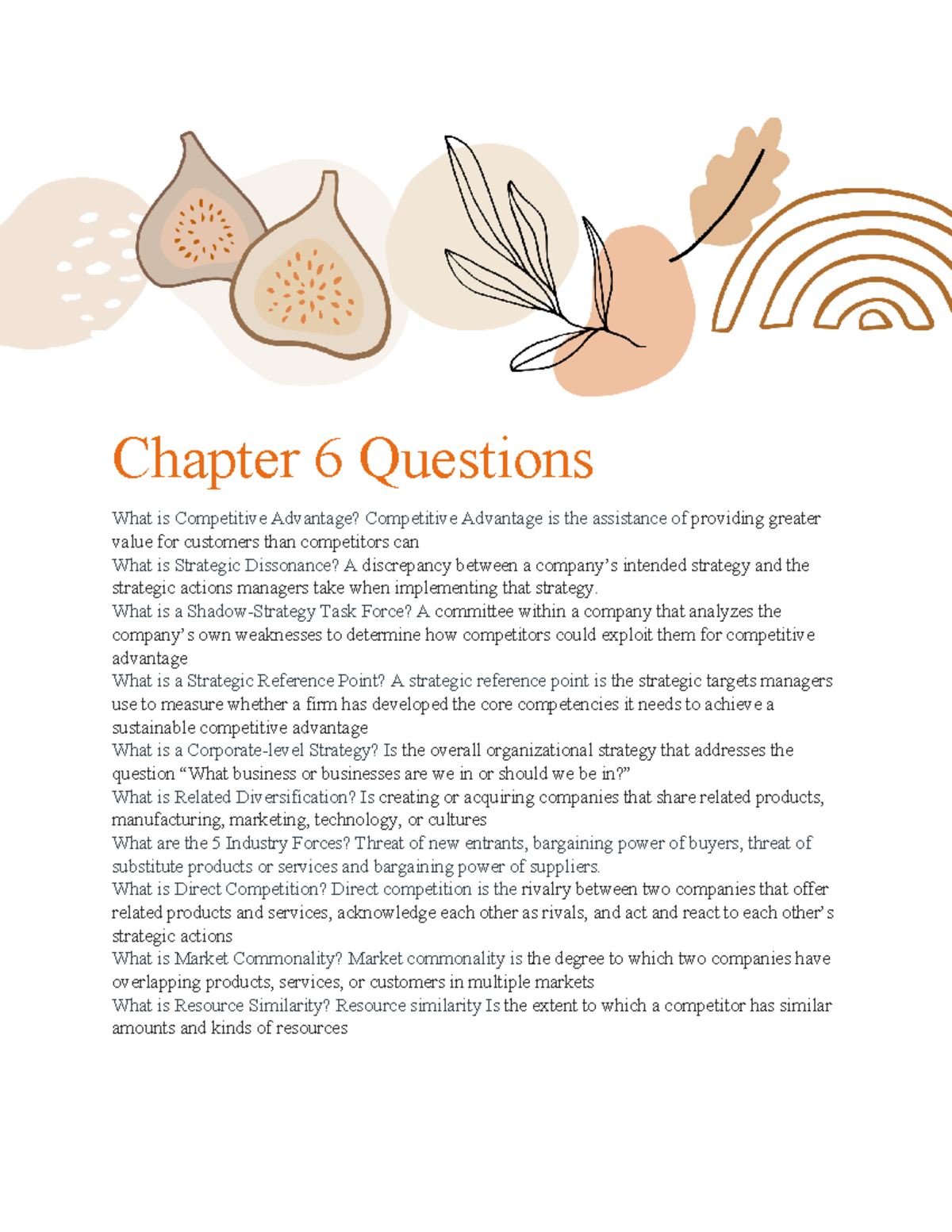 BUSM 20 Ch 6 Questions.docx - Chapter 6 Questions What is Competitive ...