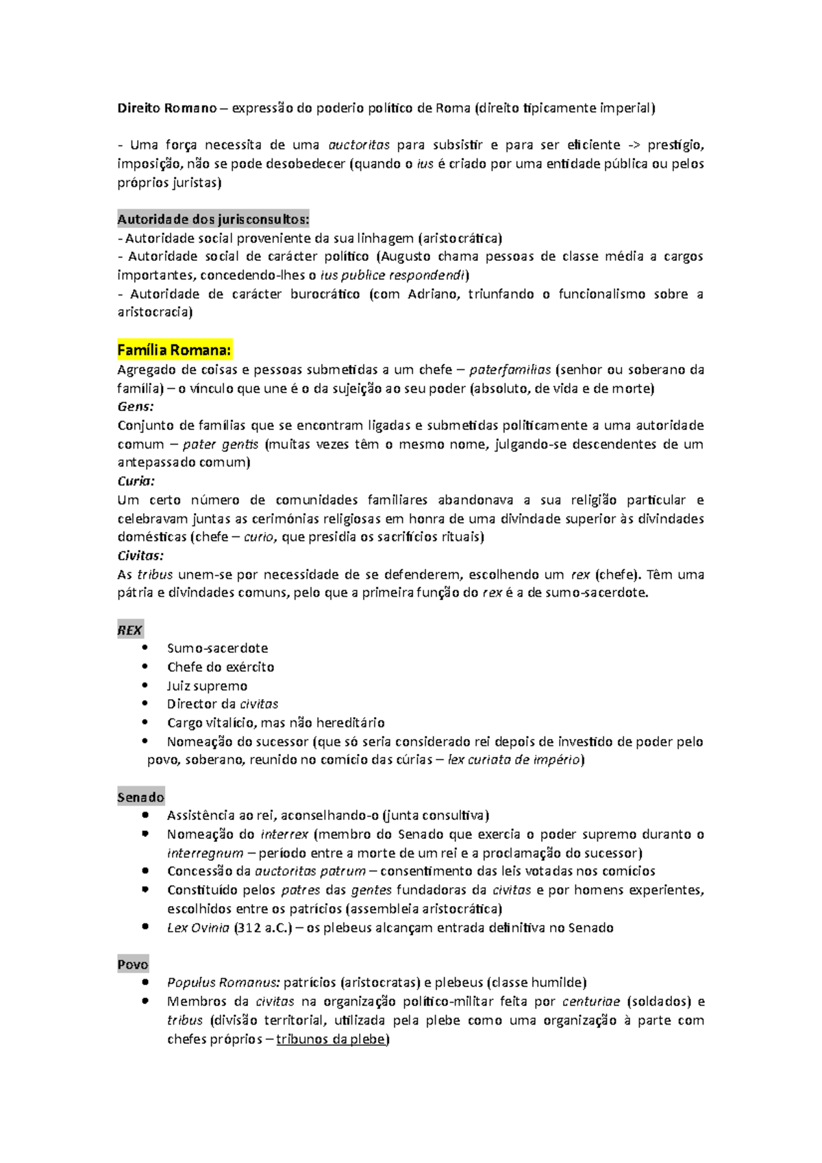 Periodificação SC - Direito Romano – expressão do poderio político de ...