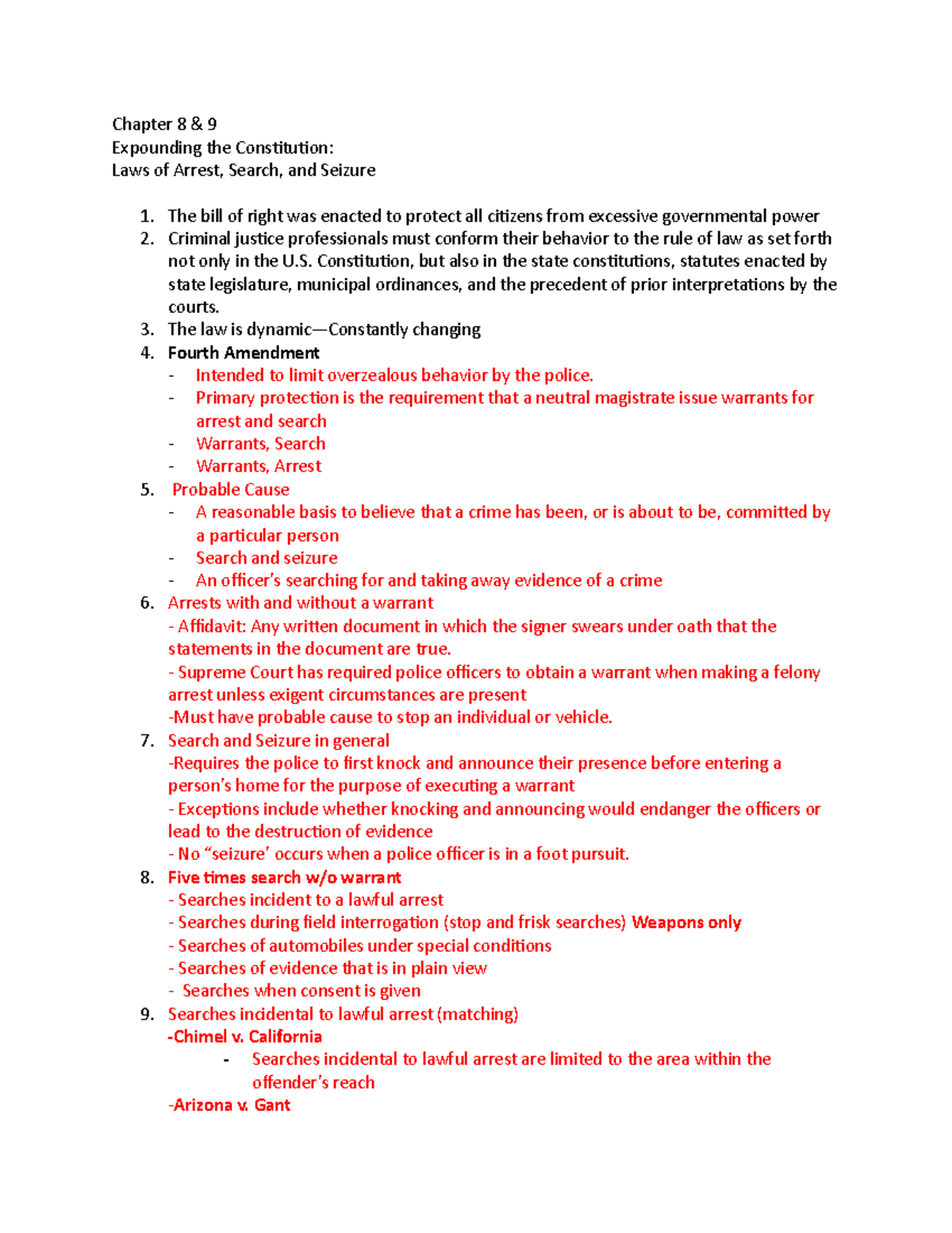Chapter 8 - Lecture Notes - Chapter 8 & 9 Expounding the Constitution ...