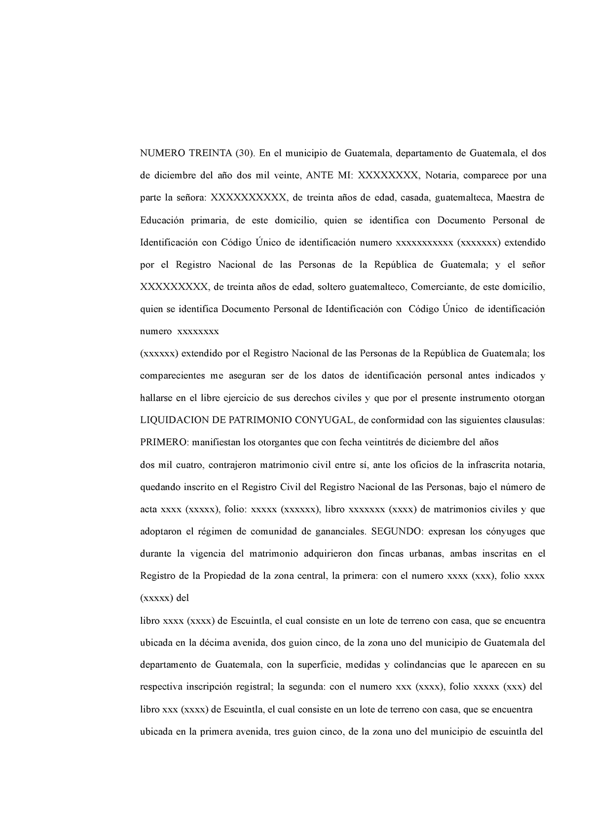 11 Escritura De Liquidacion De Patrimonio Conyugal Compress Numero Treinta 30 En El 1954