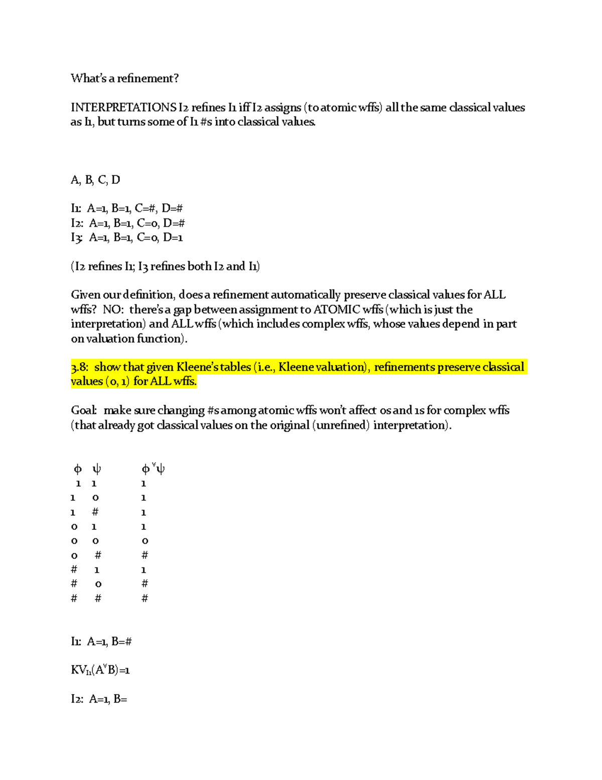 PHIL 214 lecture notes 2 16 22 - What’s a refinement? INTERPRETATIONS ...