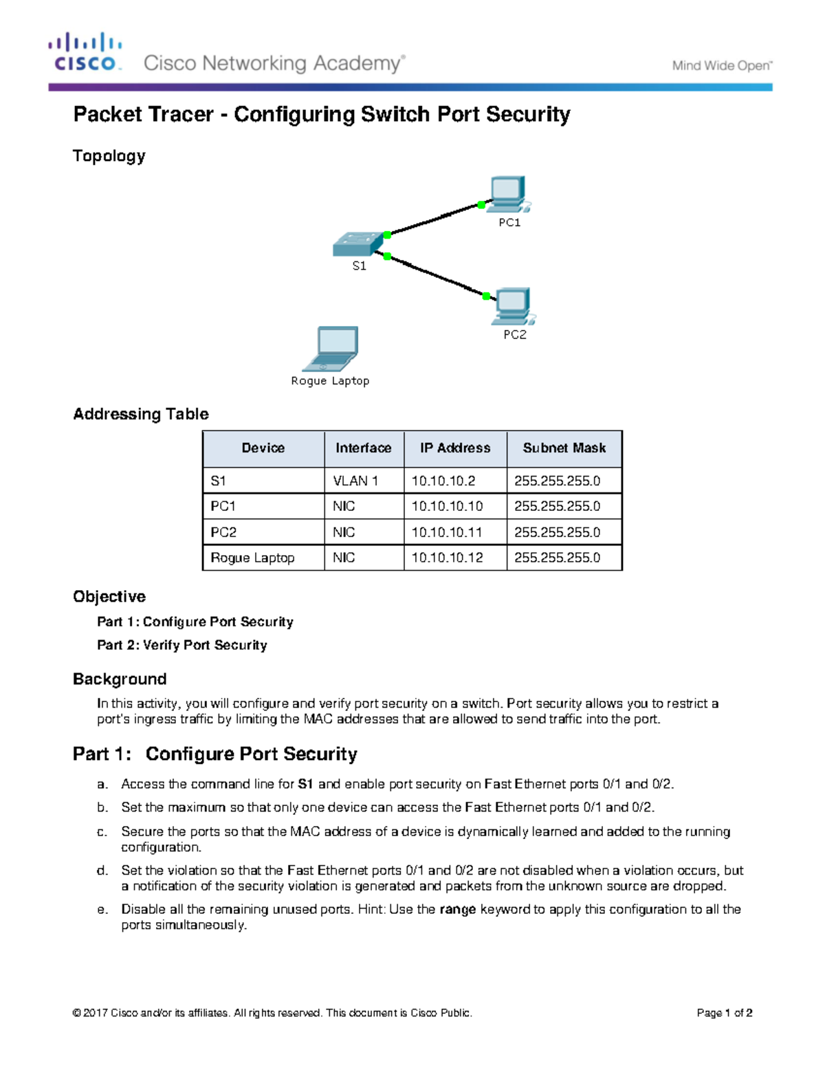 0.0.0.1 Lab Initializing and Reloading a Router and Switch © 2017