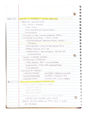 POLS Exam 1 Notes - POLS 206 Professor: John Bond - Chapter 1: The ...