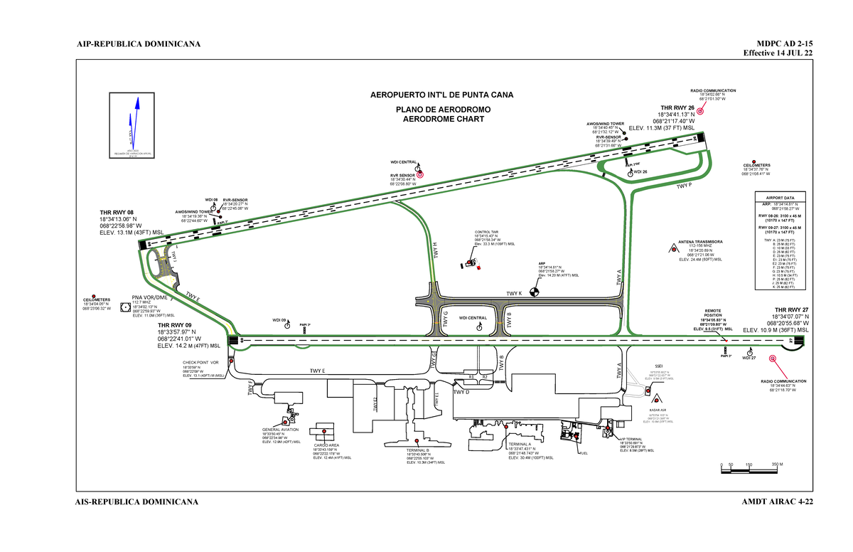 Aerodrome Heliport Chart MDPC - RADAR ASR WDI 09 WDI 27 L2 ROOM ...