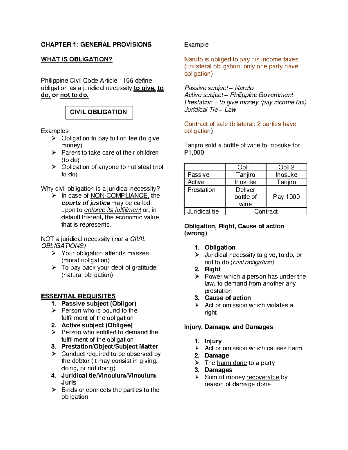 General Provision (Obligation) - CHAPTER 1: GENERAL PROVISIONS WHAT IS ...