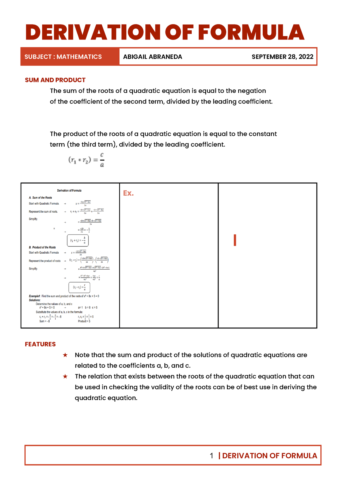 Derivation Formula - Bla Bla - DERIVATION OF FORMULA SUBJECT ...