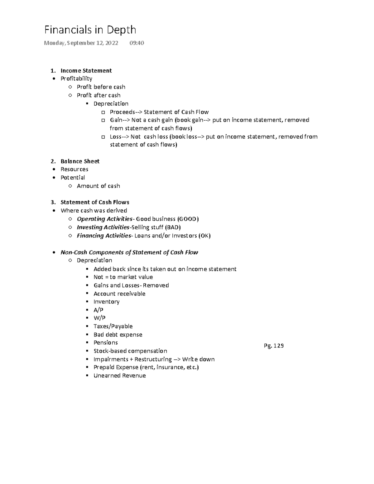 Ch. 3 Financials in Depth - Income Statement Profitability Profit ...