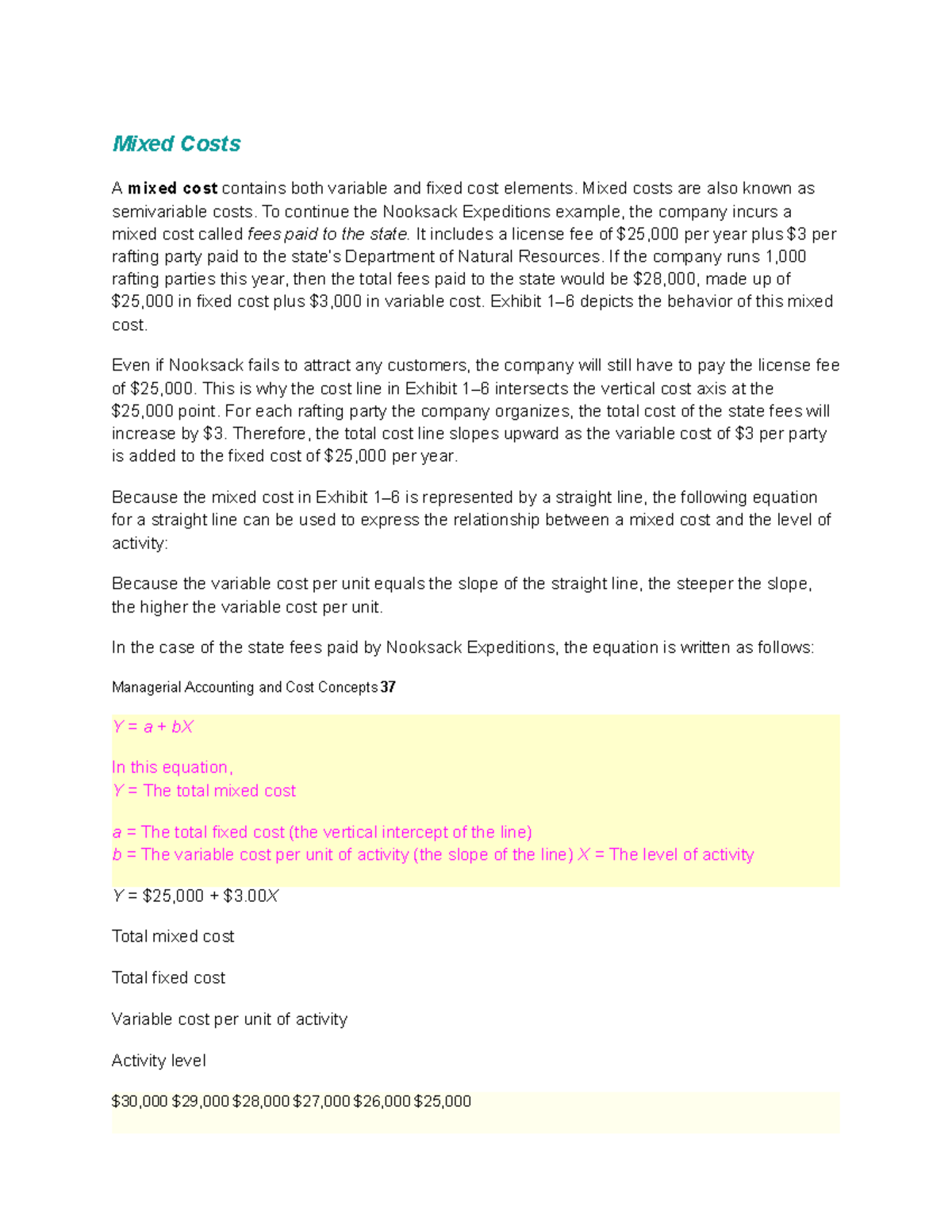 Financial Accounting Chapter 1 mixed costs Mixed Costs A mixed cost