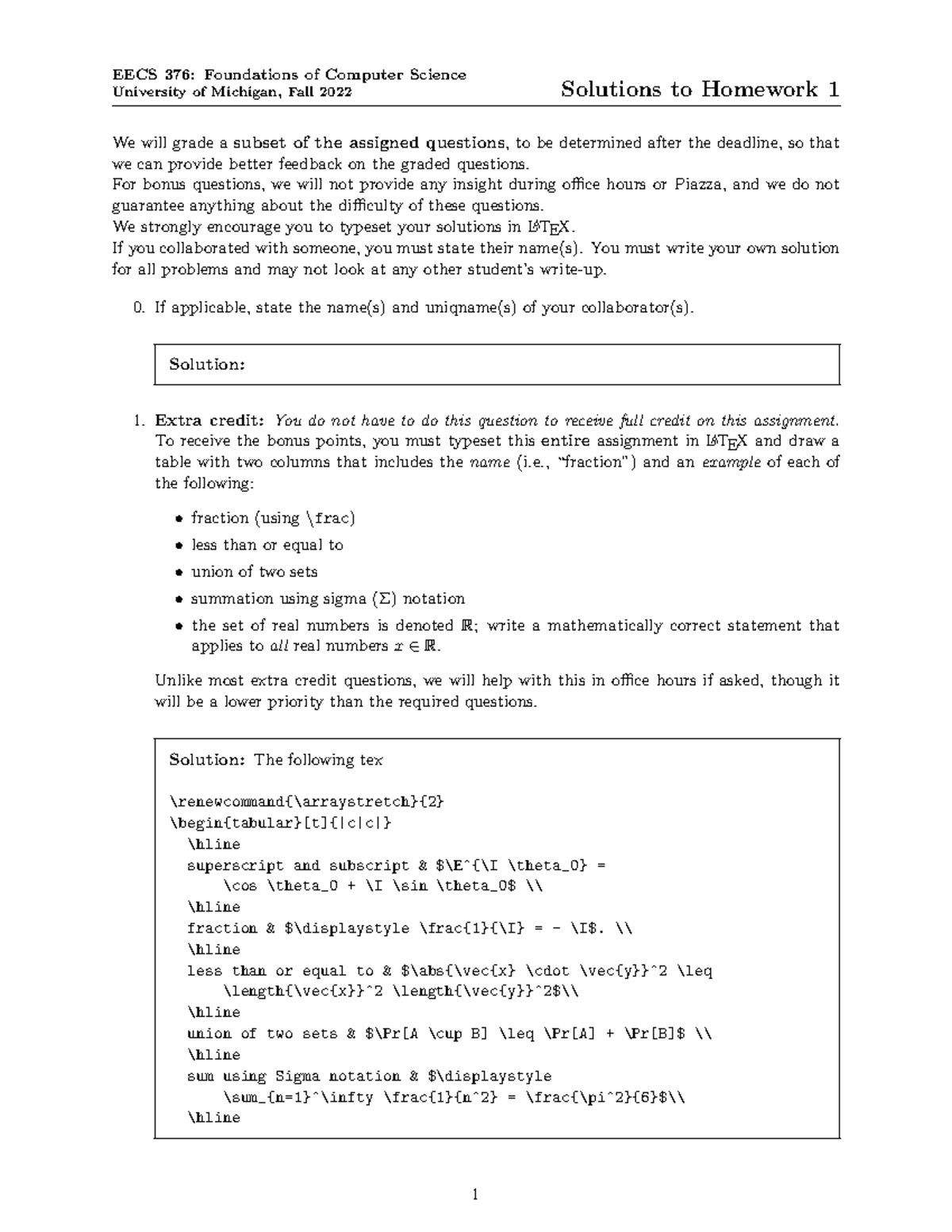 Hw1-sol - HW1 With Solution - University Of Michigan, Fall 2022 ...