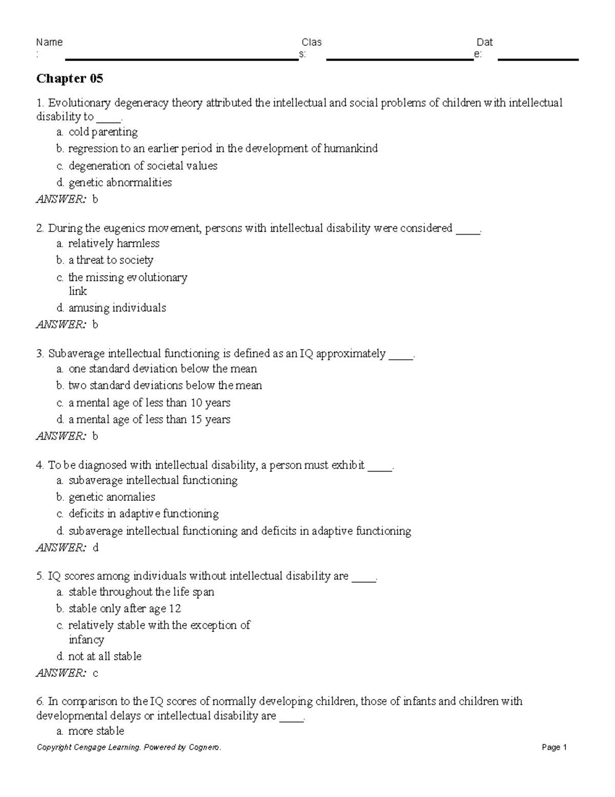 Chapter 05 - sample questions - : s: e: Chapter 05 Evolutionary ...