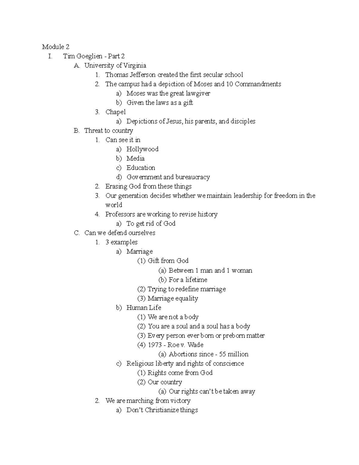 Tim Goeglein pt. 2 - GOV 220 - Module 2 I. Tim Goeglien - Part 2 A ...