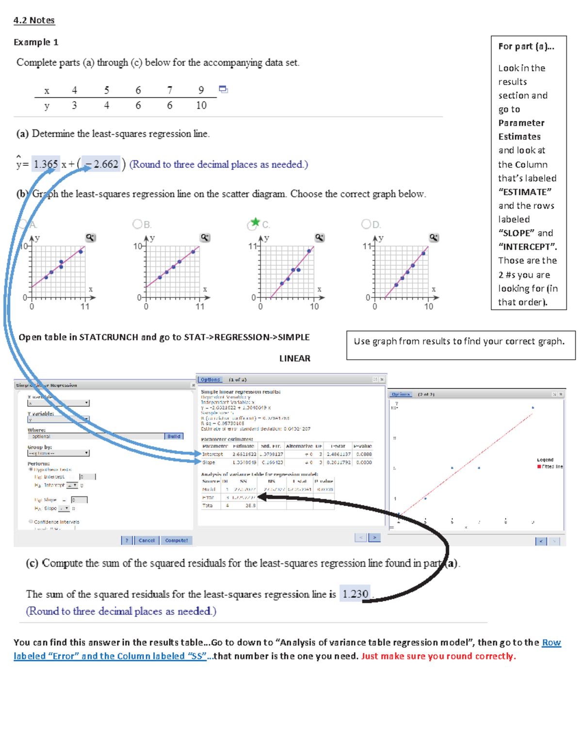 4 - Lecture Notes 4.2 - 4 Notes Example 1 For Part (a)… Look In The ...