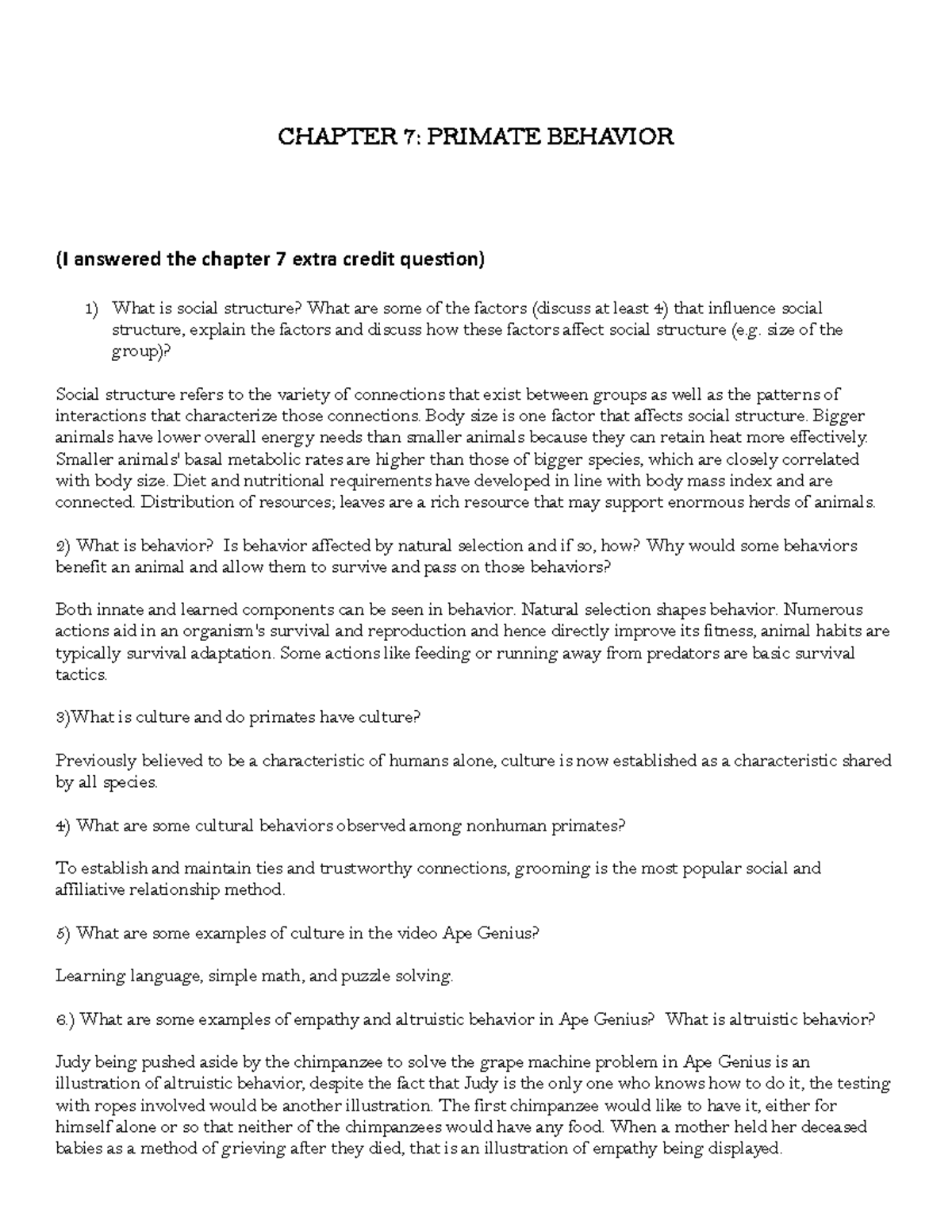 Chapter+7+Worksheet+Assignment - CHAPTER 7: PRIMATE BEHAVIOR (I ...