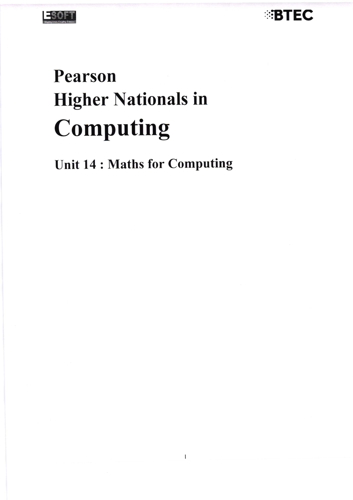 Maths for Computing - EBOFT BTEC Shuping Lives Creating Fatures ...