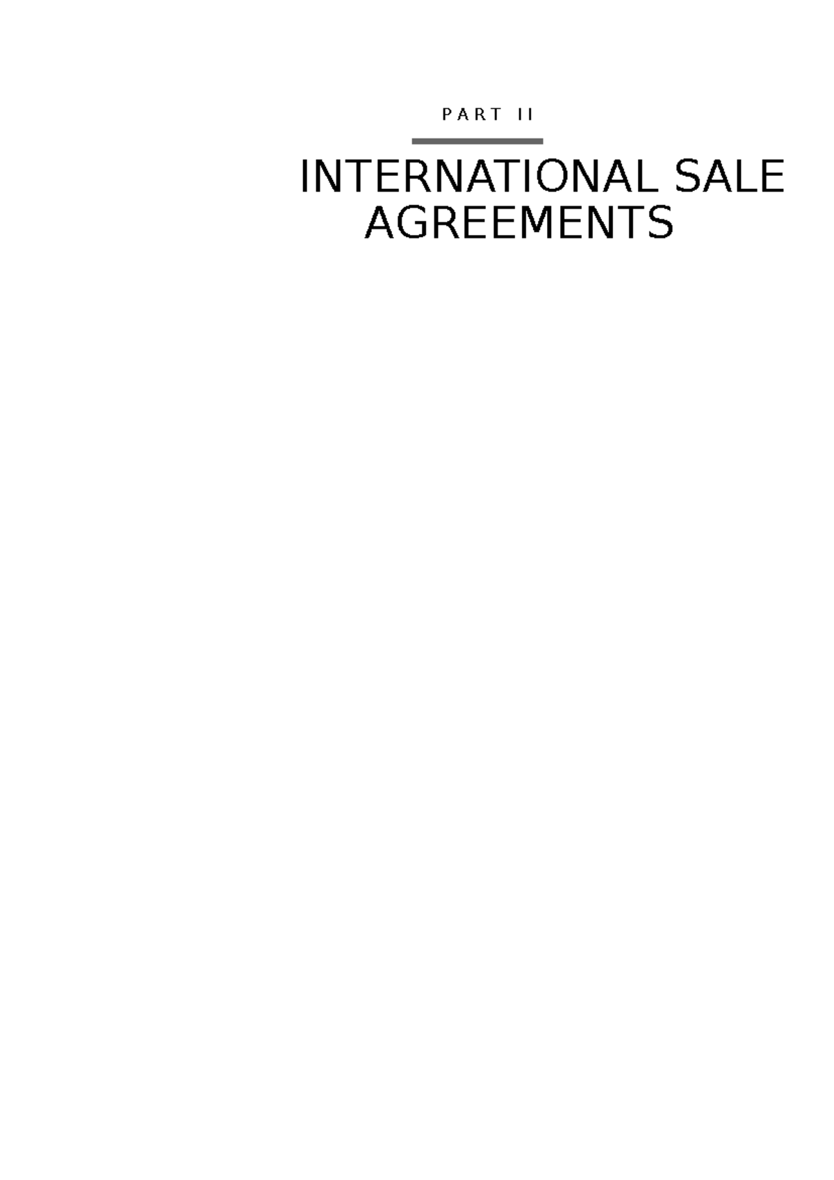 INTERNATIONAL SALE AGREEMENTS - PART II : Chapter 13 - 165 P A R T I I ...