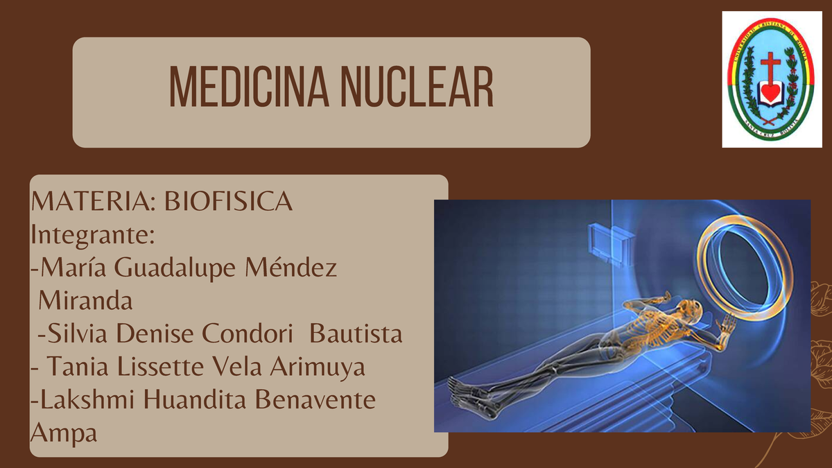 Medicina Nuclear - Diapositiva - MEDICINA NUCLEAR MATERIA: BIOFISICA ...