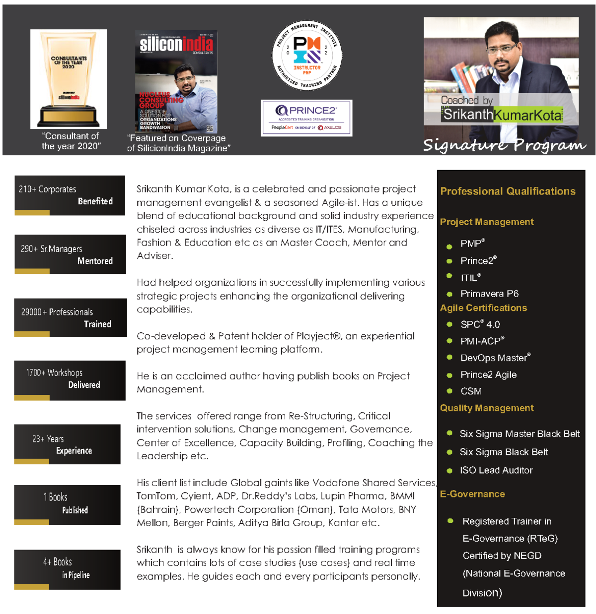 Consultant's Profile- V - Signature Program 290+ Sr Mentored 29000 ...