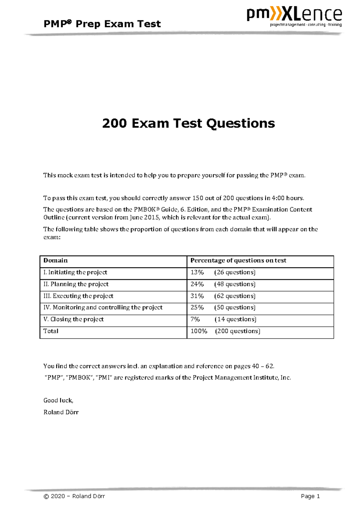 2020 PMP-Prep-Exam-Test-200 1n - 200 Exam Test Questions This mock exam ...