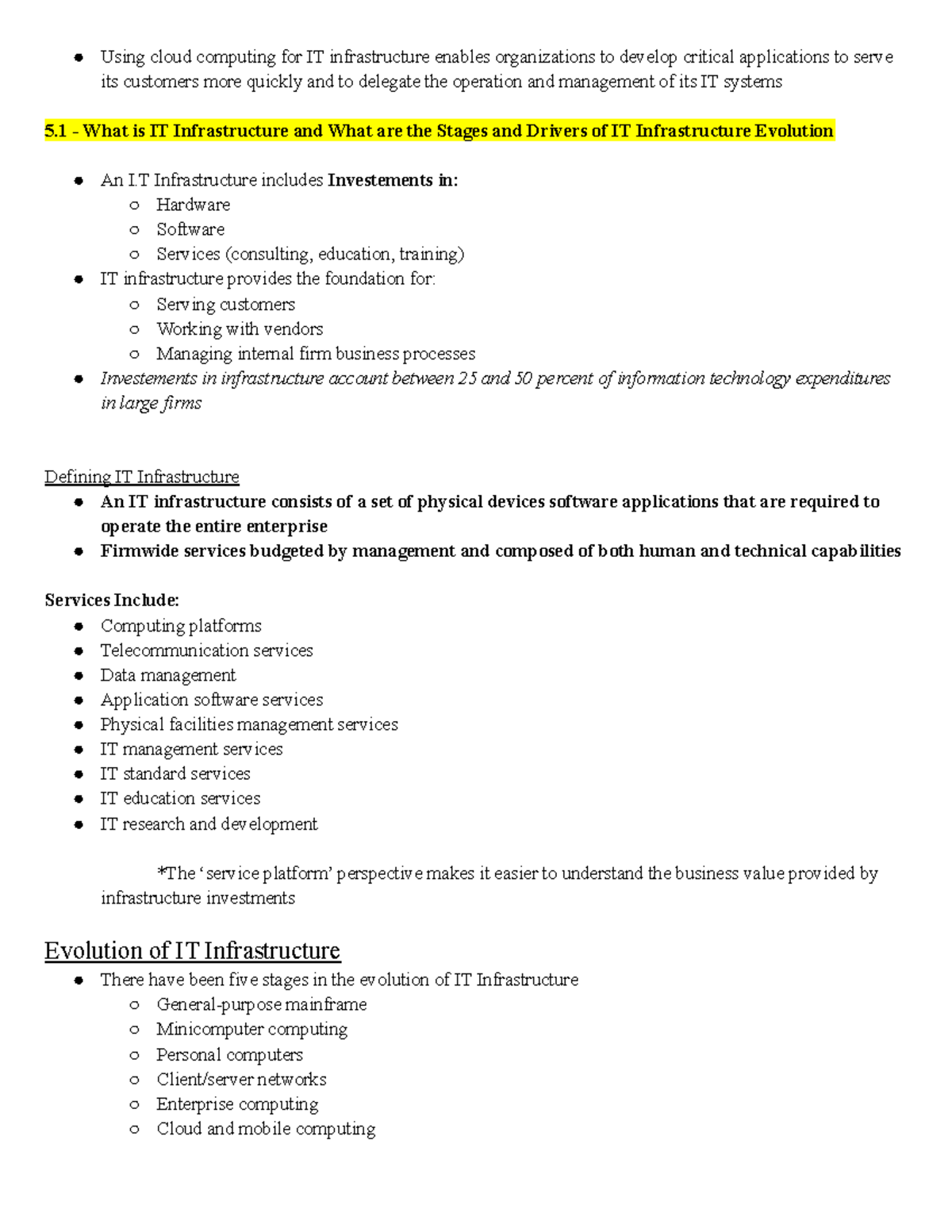 CH. 5 - Textbook Notes (2KA3) - Using cloud computing for IT ...