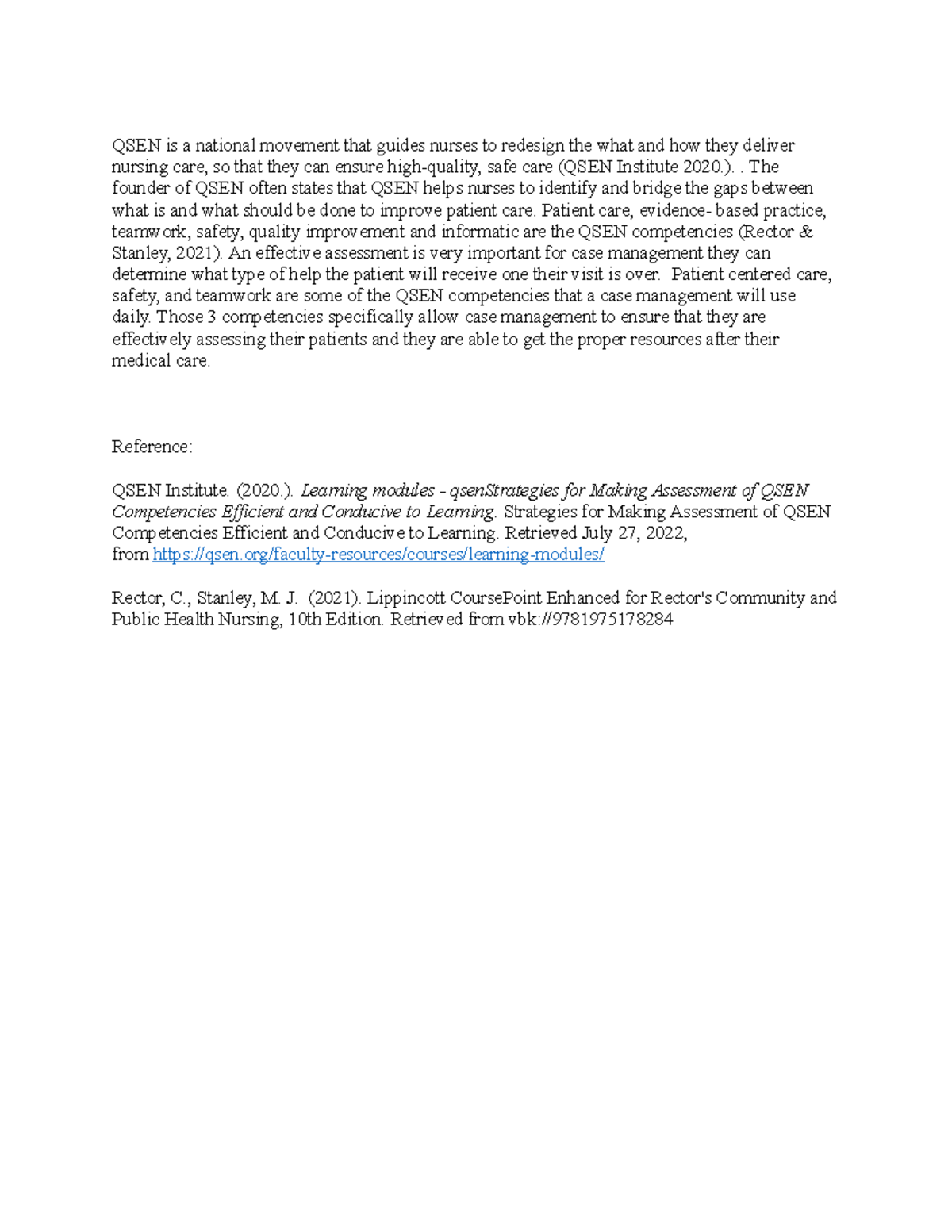 QSEN - A lecture for community - QSEN is a national movement that ...