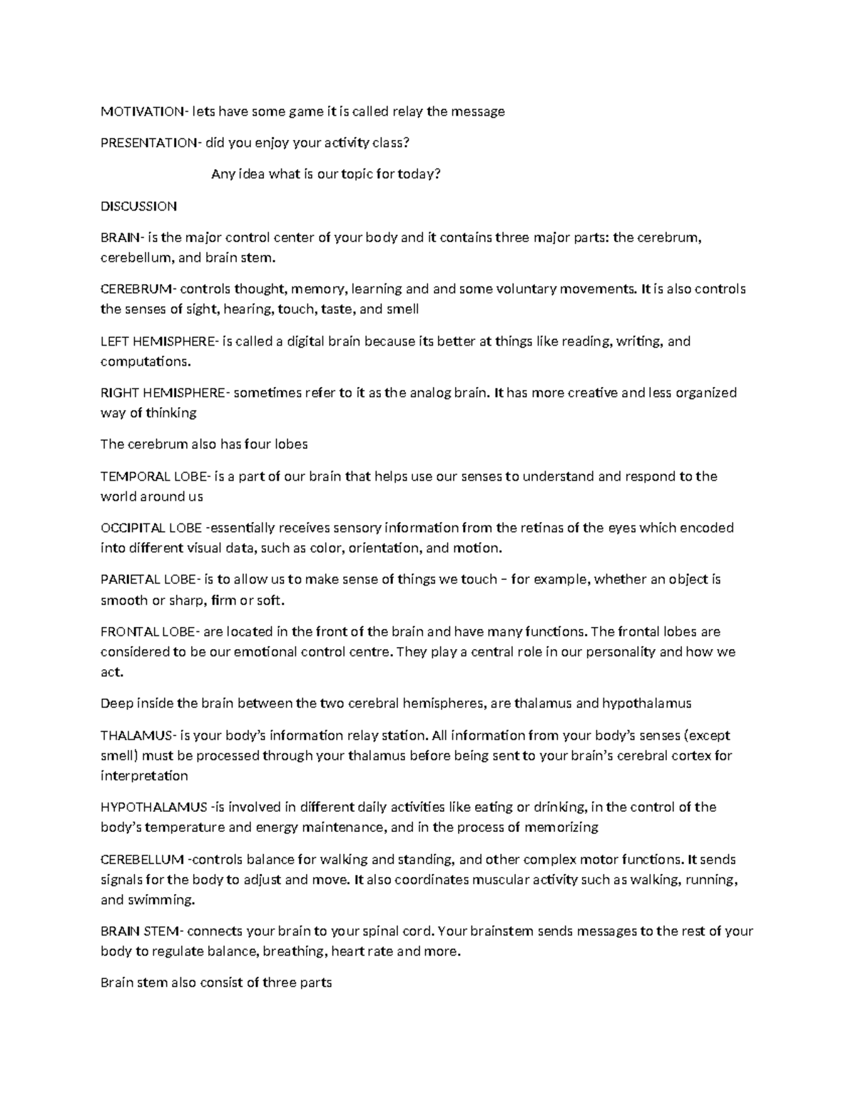 Review FOR PRE DEMO - learn more - MOTIVATION- lets have some game it ...