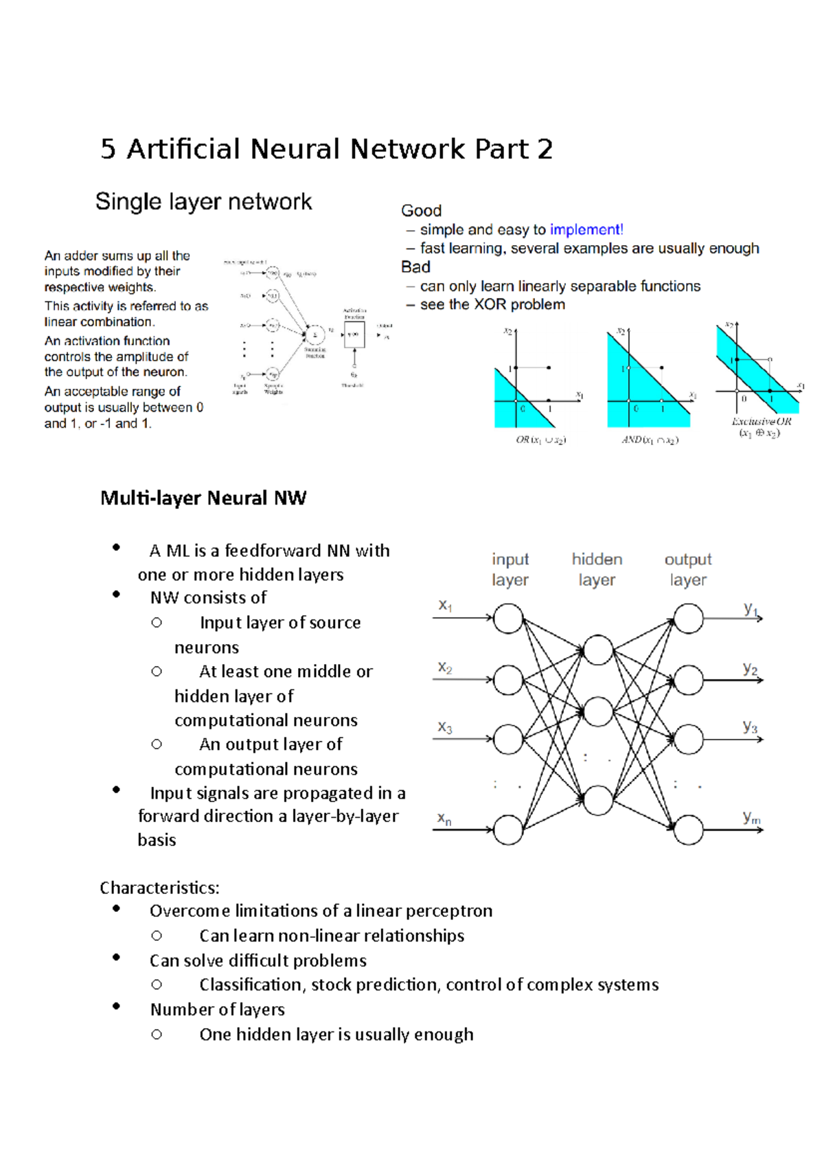 Artificial Neural Network Part 2 - Studocu