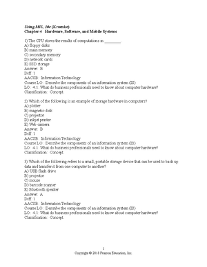 Chapter 7 - Test Practice - Using MIS, 10e (Kroenke) Chapter 7 ...