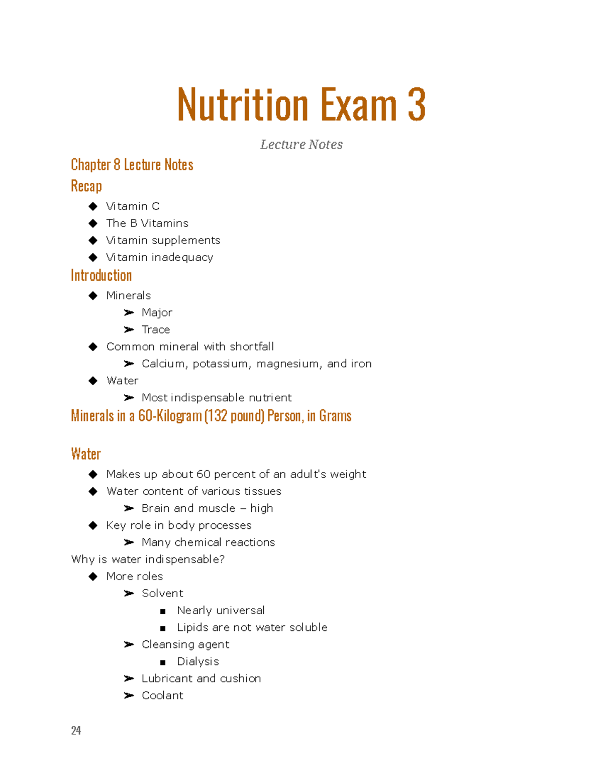 Nutrition Chapter 8 Exam 3 Lecture Notes Nutrition Exam 3 Lecture