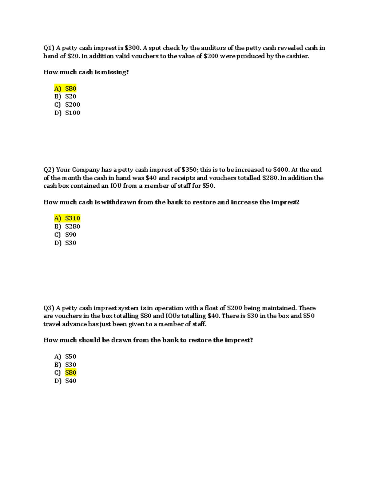 Petty cash - This document is about pety cash - Q1) A petty cash ...