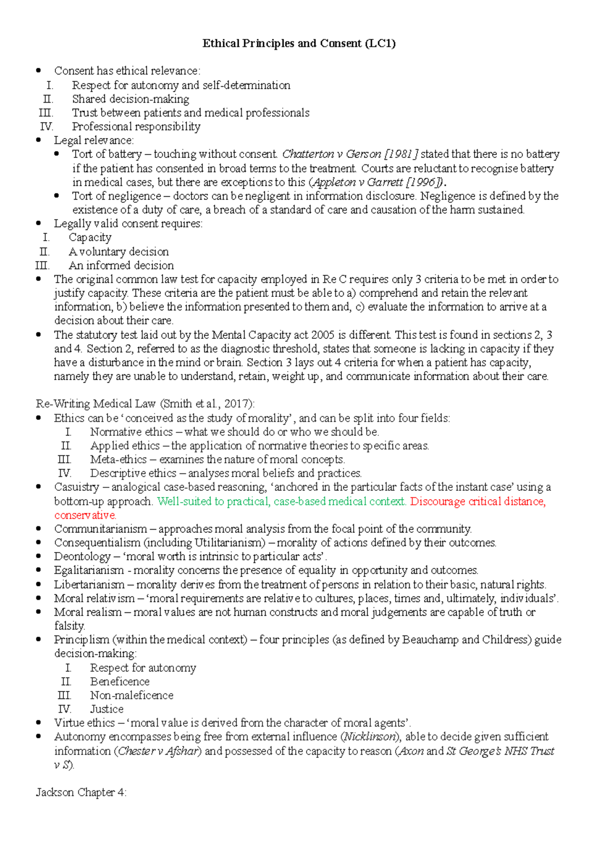 Consent (LC1) - Ethical Principles and Consent (LC1) Consent has ...