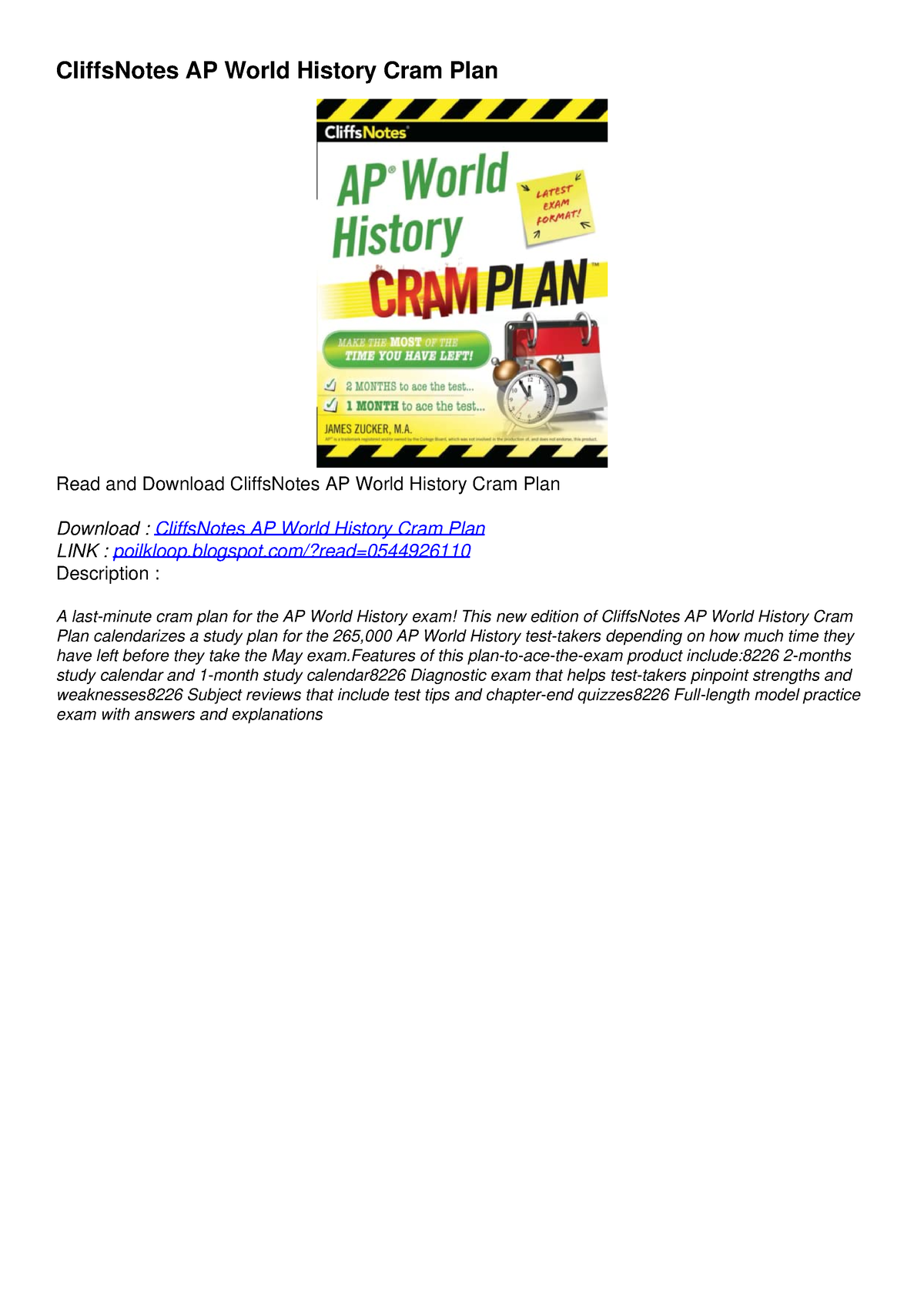 DOWNLOAD [PDF] CliffsNotes AP World History Cram Plan Ebooks ...