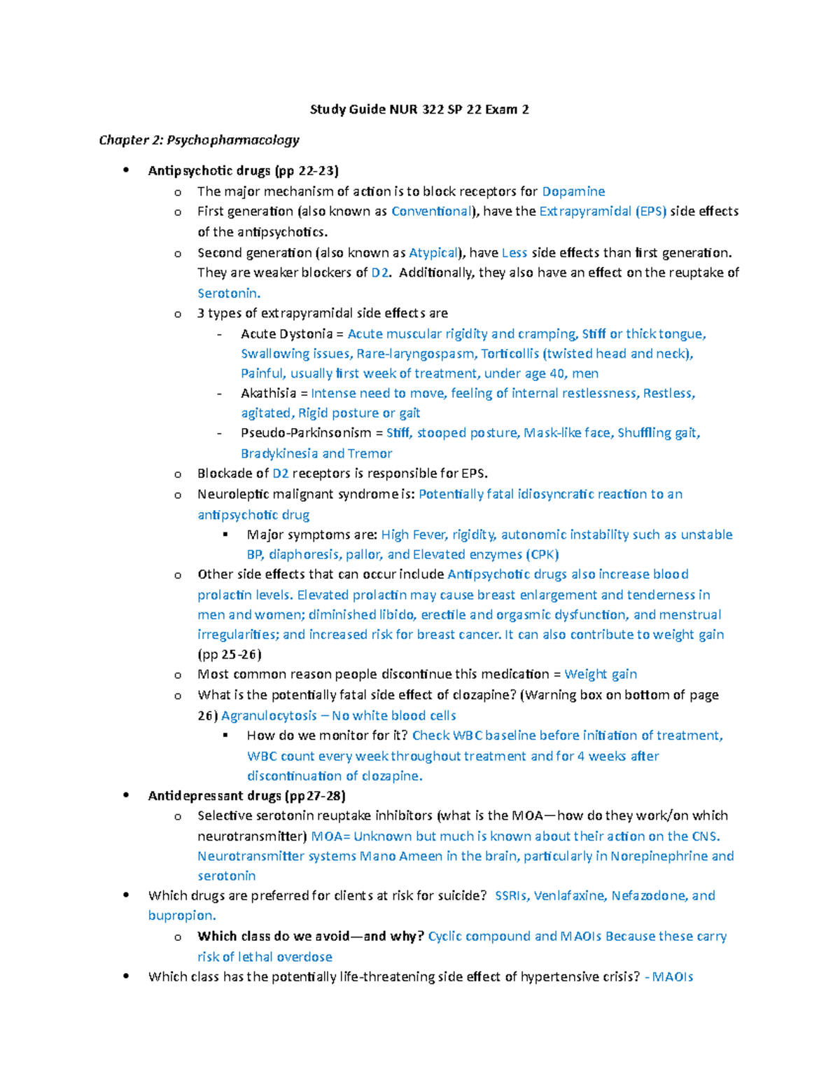 Study Guide Exam 2 Chapters 2 7 8 9 10 With Page Numbers - Study Guide ...