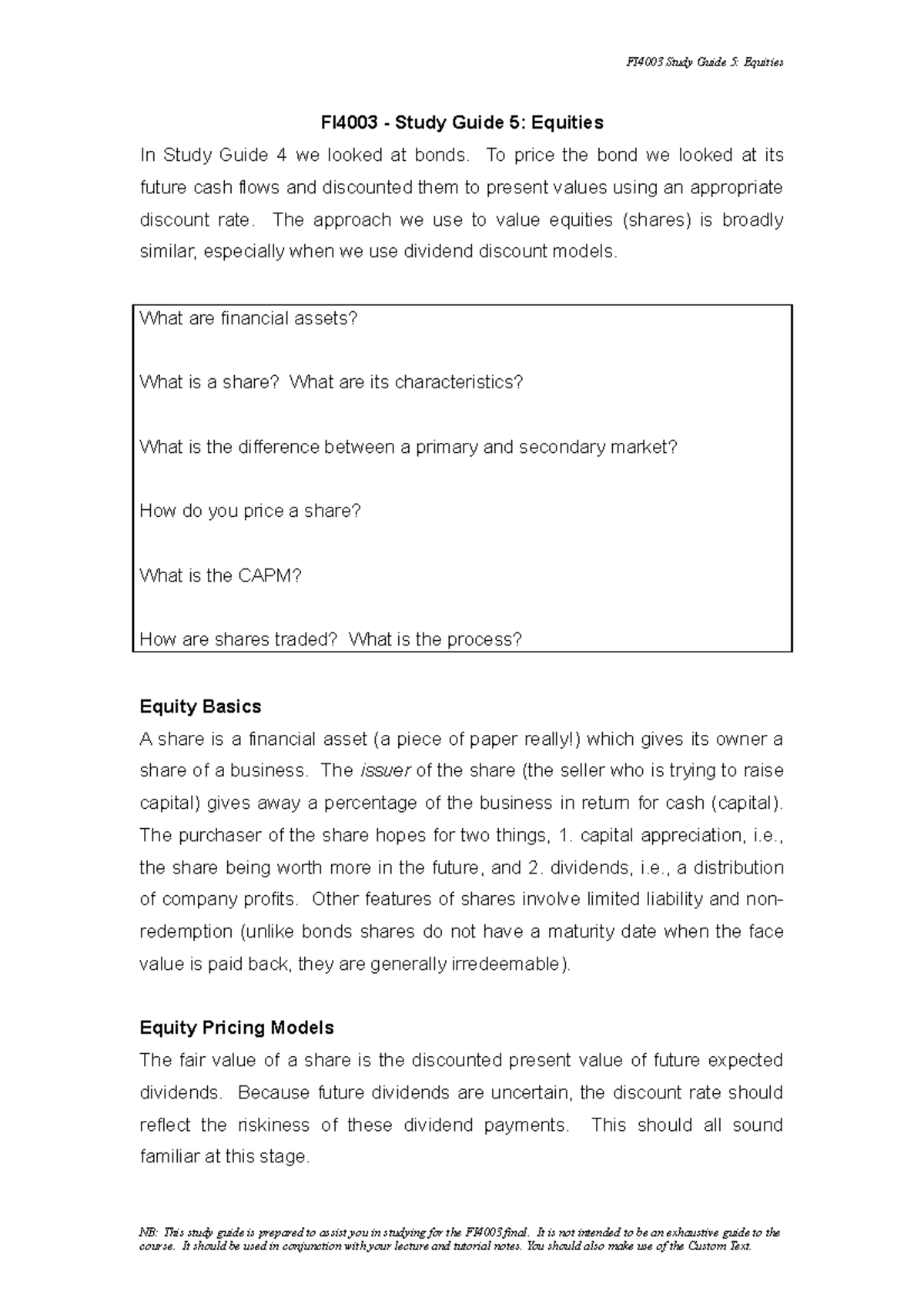 Study+Guide+5 - Practice materials PM4064 2019/2020 - FI4003 - Study ...